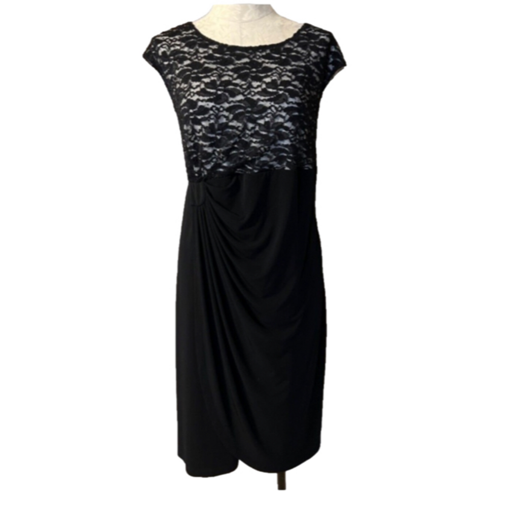 Connected Dress 20W Black Ivory Sequin Stretch Party Wedding Cruise New